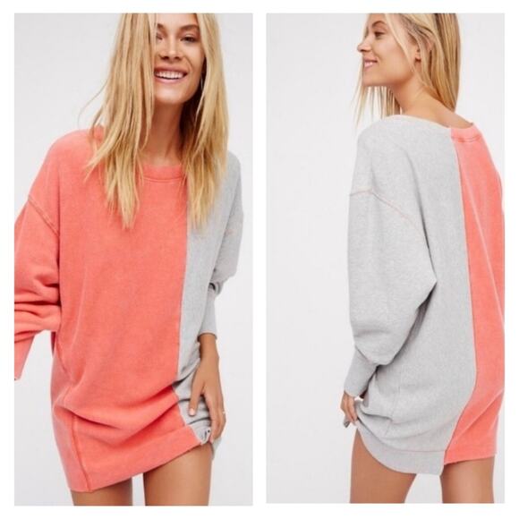 Free People Coloring In Sweatshirt Dress L Poppi - Picture 1 of 7